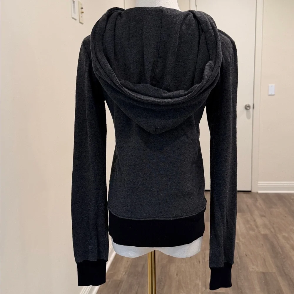 WILDFOX charcoal grey zip hoodie - Picture 2 of 16